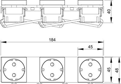 OBO Bettermann MT45V 3 3WS V Stopcontact