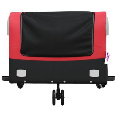 Fietstrailer 45 kg ijzer zwart en rood - thumbnail