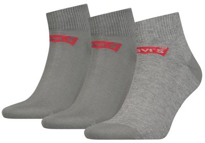 Levi's Mid Cut Batwing Logo Middle Grey Melange 3-Pack-43/46