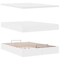 Ottoman bed met matras en LED's 140x200cm kunstleer wit - thumbnail