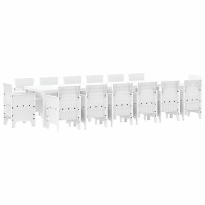 15-delige Tuinset poly rattan wit
