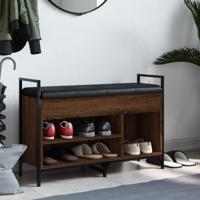 Schoenenbank 85,5x32x57,5 cm bewerkt hout bruineikenkleurig - thumbnail