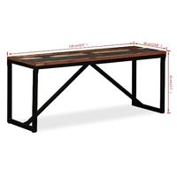 Bankje 110x35x45 cm massief gerecycled hout - thumbnail
