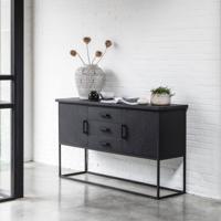 DTP Home Dressoir 'Beam' Teakhout, 158cm, kleur Zwart - thumbnail