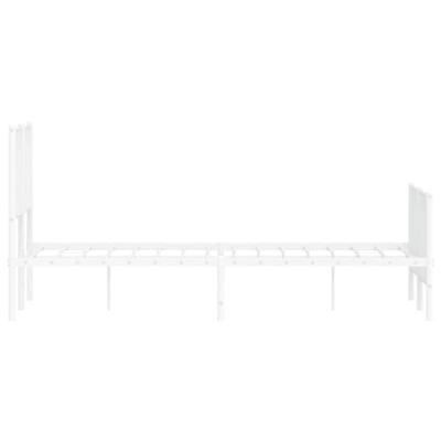 Bedframe met hoofd- en voeteneinde metaal wit 120x200 cm - thumbnail
