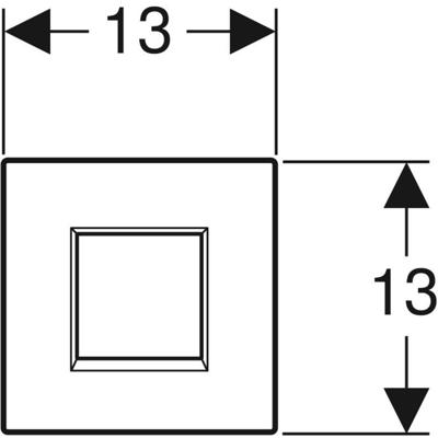 Bedieningsplaat Geberit Type 10 230V Sqaure Easy To Clean Mat Chroom
