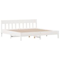 Bedframe zonder matras massief grenenhout wit 180x200 cm - thumbnail
