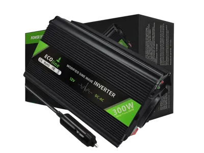 EcoLine - Omvormer 12V Naar 220V / 230V sigarettenaansteker - 300w / 600w Vermogen - Gemodificeerde Sinus - Auto omvormer- stopcontact - autolader