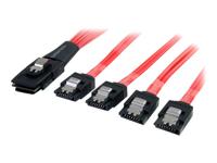 StarTech.com Serial ATA SCSI SAS kabel 1m - SFF-8087 naar 4x SATA met lipje - thumbnail