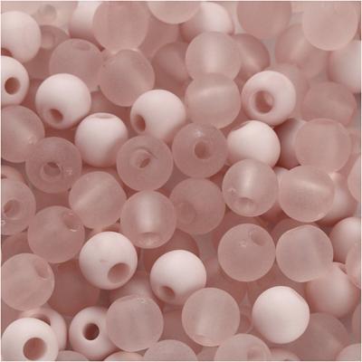 Creativ Company Plastic kralen, d 6 mm, gatgrootte 2 mm, ca. 150 stuk, roze, 40 gr/ 1 doos