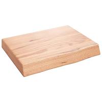 VidaXL Wastafelblad 40x30x(2-6) cm behandeld massief hout lichtbruin - thumbnail