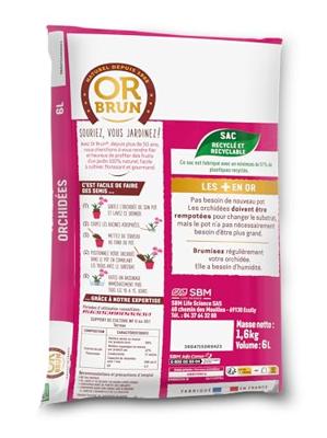 Orchideeëngrond - BRUIN GOUD - OBRTORC6U - 6L - Bevordert de groei Orchideeëngrond - BRUIN GOUD - OBRTORC6U - 6L - Bevordert de groei