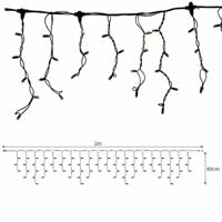 LED gordijn 2x0.4M 76 LED lampjes op een zwarte koppelbare snoer 6500K - thumbnail