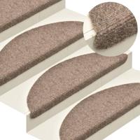 VidaXL Trapmatten zelfklevend 10 st 65x21x4 cm beige halfrond groot - thumbnail