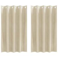 VidaXL Verduisterende gordijnen 2 pcs crème 140 x 140 cm fluweel - thumbnail