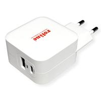 ROLINE USB-oplader met Eurostekker, 2-poorts (Type-A QC3.0, Type-C PD), 38W - thumbnail