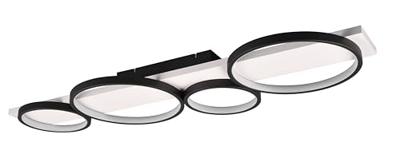 Trio Leuchten Plafondlamp Medera 4 lichts L 100 cm wit zwart