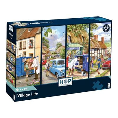 Village Life Puzzel 4x 500 Stukjes