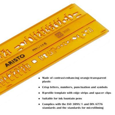 Aristo AR-5301/5 Lettersjabloon 5mm H-profiel Schriftvorm B Recht