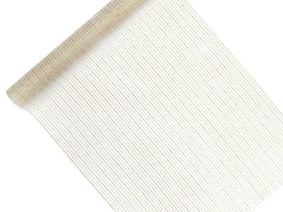 Tafelloper Organza Goud/Wit Gestreept (9m)
