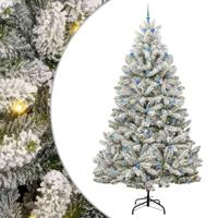 VidaXL Kunstkerstboom met 300 led groen en wit 300 cm pvc en metaal - thumbnail