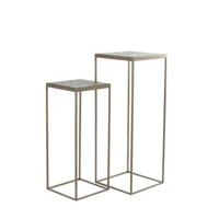 Light & Living Zuil 'Chisa' Set van 2 stuks, kleur Zwart/Antiek Brons - thumbnail