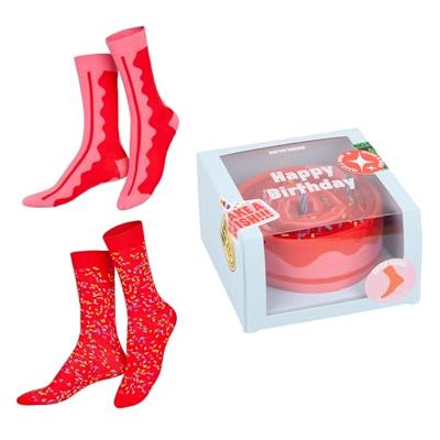 Verjaardagstaart sokken (set van 2)