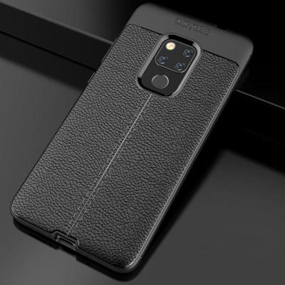 Litchi textuur TPU schokbestendige bij Huawei Mate 20 (zwart)