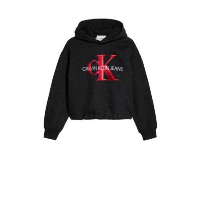 CALVIN KLEIN JEANS hoodie met logo zwart/rood/wit CALVIN KLEIN JEANS hoodie met logo zwart/rood/wit
