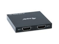 Equip 332715 ultra slim 2-port hdmi splitter, 3840 x 2160p, 4k ultra hd, power-by-usb, black - thumbnail