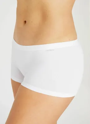 4-pack Basic dames Shorts Organic - 32419 - Biologisch katoenen n ondergoed dames boxerhorts- Wit - zwart - huidskleur