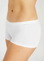 4-pack Basic dames Shorts Organic - 32419 - Biologisch katoenen n ondergoed dames boxerhorts- Wit - zwart - huidskleur - thumbnail