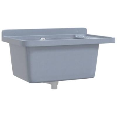 VidaXL Wasbak wandgemonteerd 60x40x28 cm hars grijs VidaXL Wasbak wandgemonteerd 60x40x28 cm hars grijs