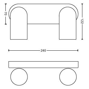 Philips OpbouwspotPongee 2-lichts zwart - 5058230PN