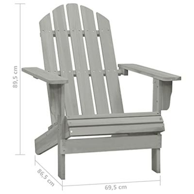Tuinstoel Adirondack met tafel massief vurenhout grijs