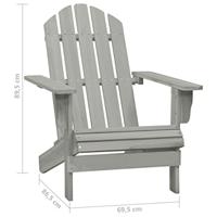 Tuinstoel Adirondack met tafel massief vurenhout grijs - thumbnail