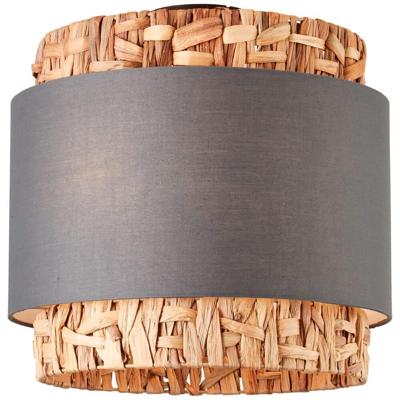 Brilliant PlafondlampWaterlilly rotan met grijze stof - 99828/22