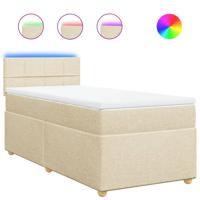 Boxspring met matras stof crèmekleurig 90x200 cm - thumbnail