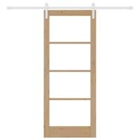 Schuifdeur met beslag ORKDAL massief hout en glas - thumbnail