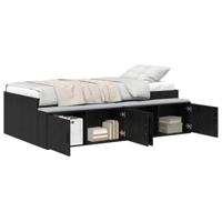 Bedframe met lade Zwart Eiken 90 x 200 cm Bewerkt hout - thumbnail