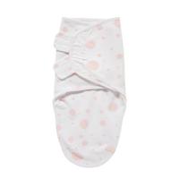 Meyco Dots inbakerdoek 0-3 mnd wit/roze - thumbnail