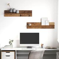 Wandplank 2 pcs Oud Hout 80 x 11,5 x 18 cm Bewerkt hout - thumbnail