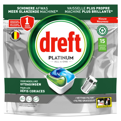 Dreft Dreft Platfinum All-in-one vaatwascapsules 15St
