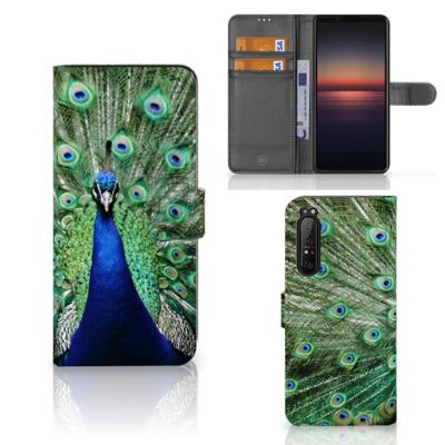 Sony Xperia 1 II | Telefoonhoesje | Met pasjeshouder | Pauw