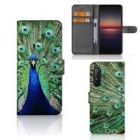 Sony Xperia 1 II | Telefoonhoesje | Met pasjeshouder | Pauw - thumbnail