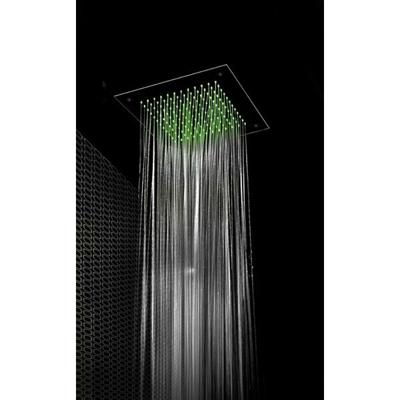 Hoofddouche Hotbath Mate Inbouw LED Vierkant 38x38 cm Geborsteld Nikkel