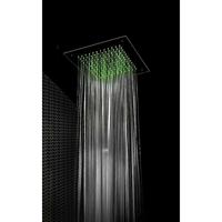 Hoofddouche Hotbath Mate Inbouw LED Vierkant 38x38 cm Geborsteld Nikkel - thumbnail