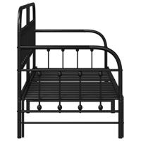 Bedframe voor een daybed met hoofdeinde Zwart 80 x 200 cm Staal - thumbnail