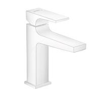 Wastafelmengkraan Metropol HansGrohe Eengreeps 110 met Rechte Greep en Push-Open Afvoer Mat Wit - thumbnail