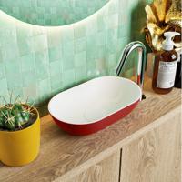 MONDIAZ POOLE solid surface opzetkom kleur Fire | Talc. Afmeting 30x18x8cm - thumbnail